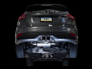 Ford Focus ST Performance Exhaust - AWE Tuning - Cat-Back Touring, Resonated, AWE 180 Technology® - Chrome Silver - `12-`27